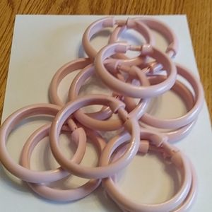 Pink shower curtain hooks